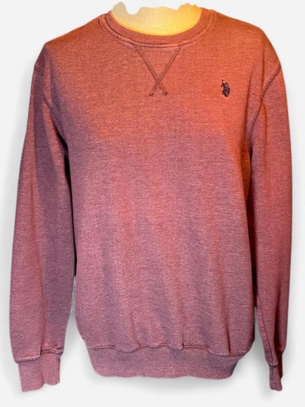 ❤️U.S. Polo Assn. Men’s Crewneck Sweatshirt - Heather Brick / Purple